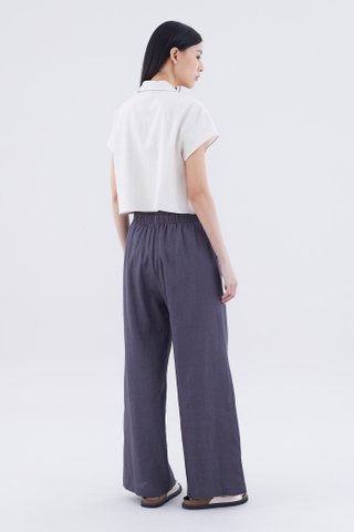 Delyse Linen Crop Shirt