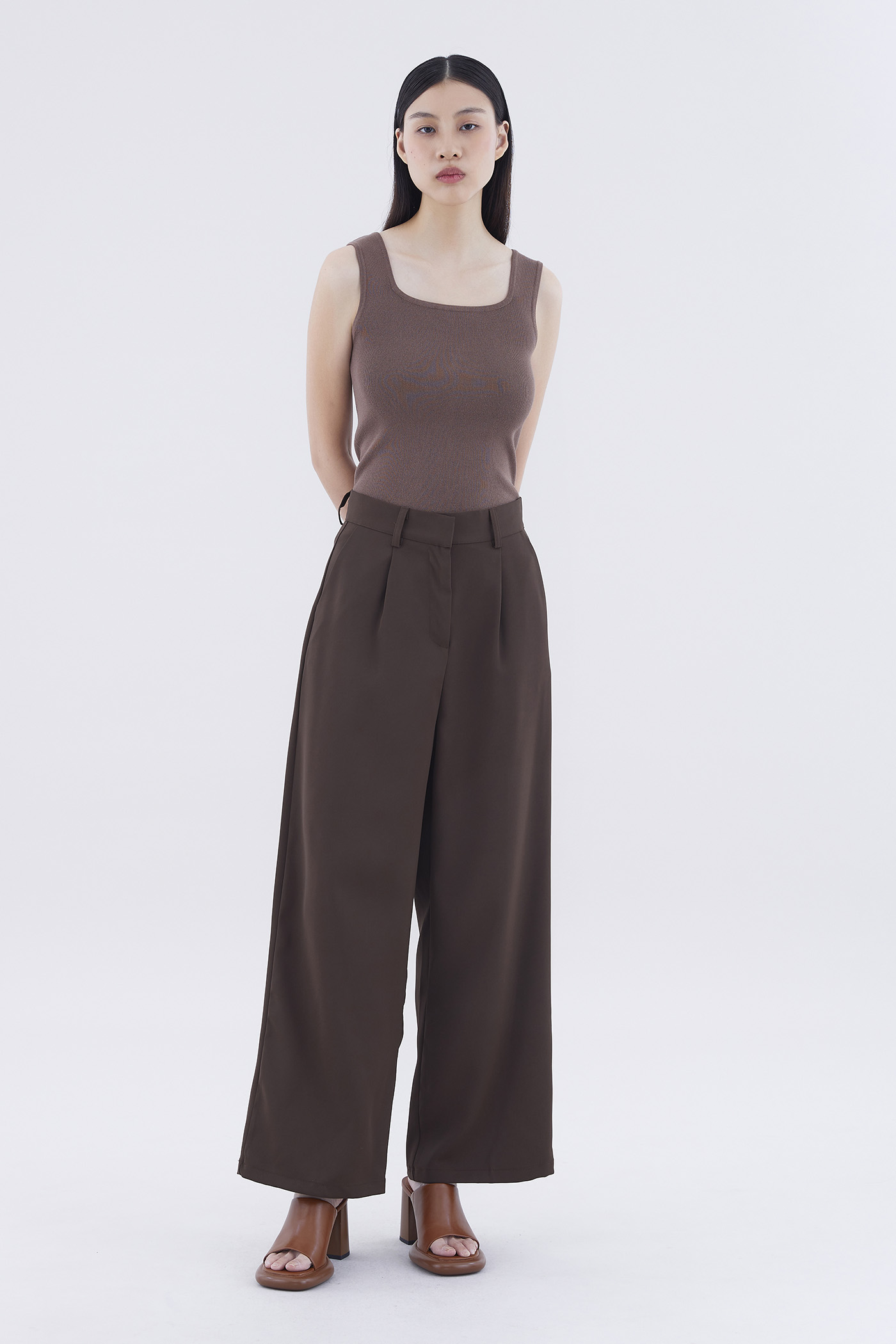 Calsey High-Rise Wide-Leg Pants