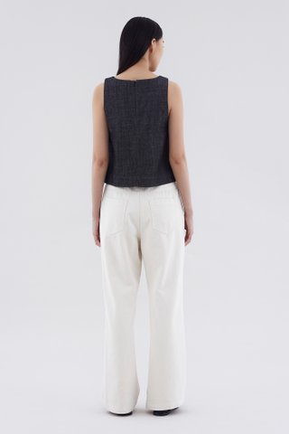 Elyra Denim Shift Top