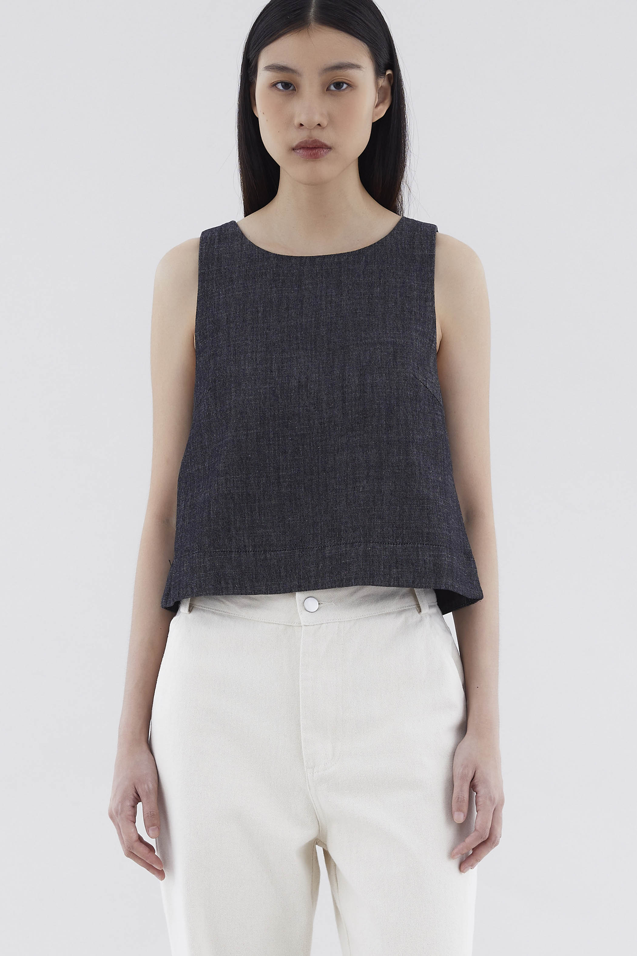 Elyra Denim Shift Top