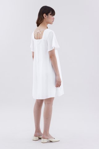 Feyla Pin-Tuck Flutter Sleeve Dress