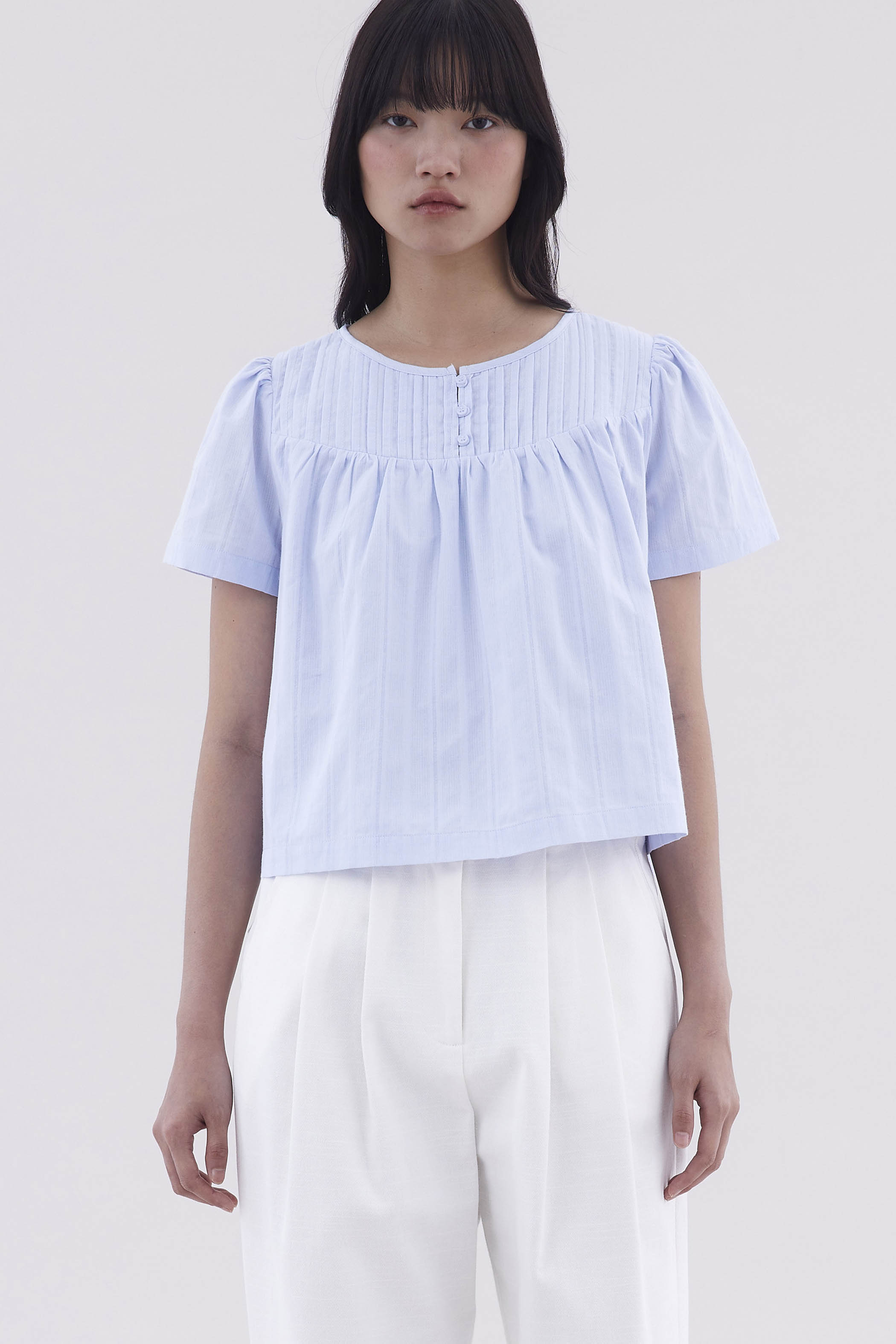 Laire Pin-Tuck Relaxed Top