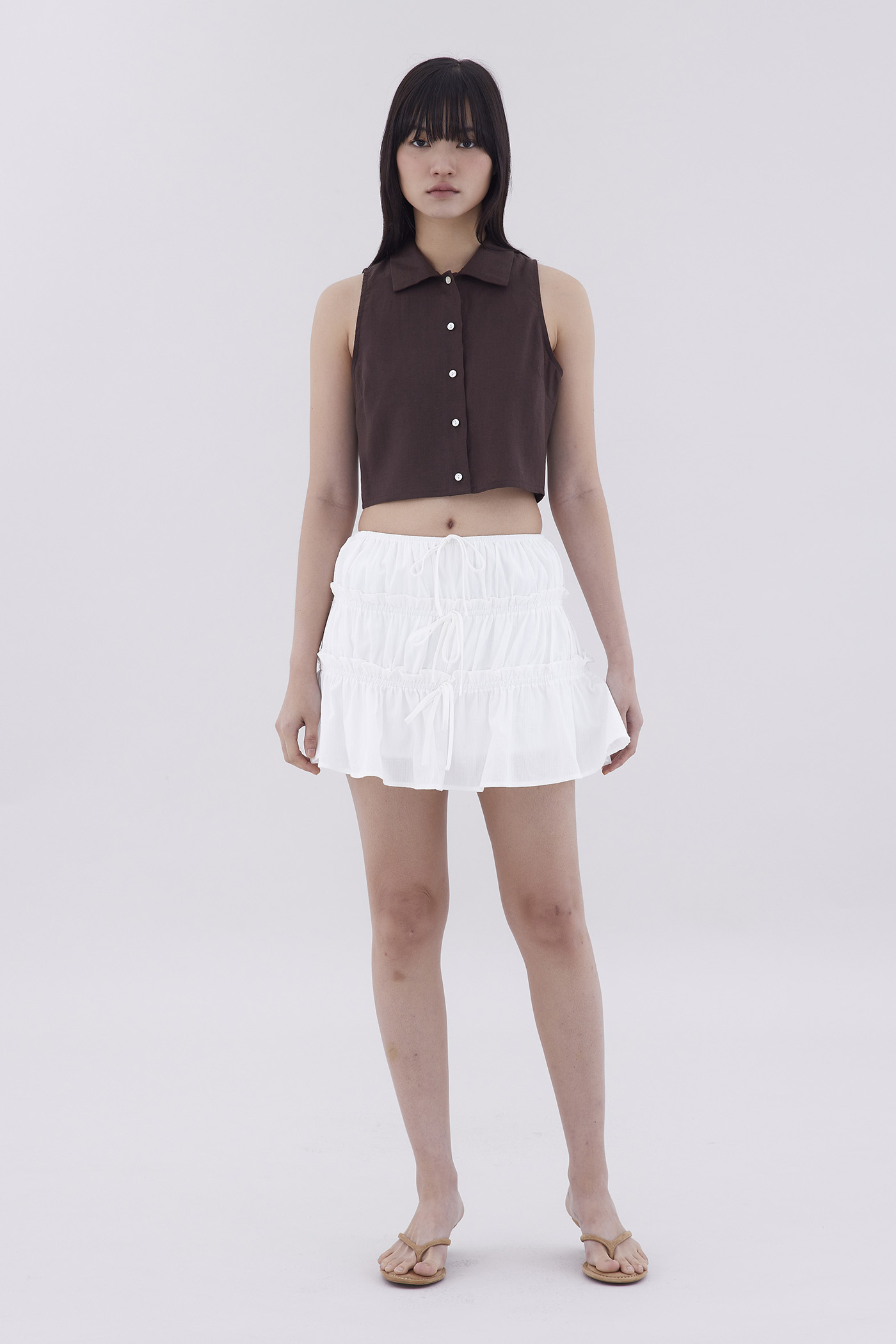 Zenifer Mid-Rise Ruffle Tier Skorts