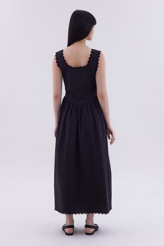 Berley Lace-Trim Pin Tuck Dress