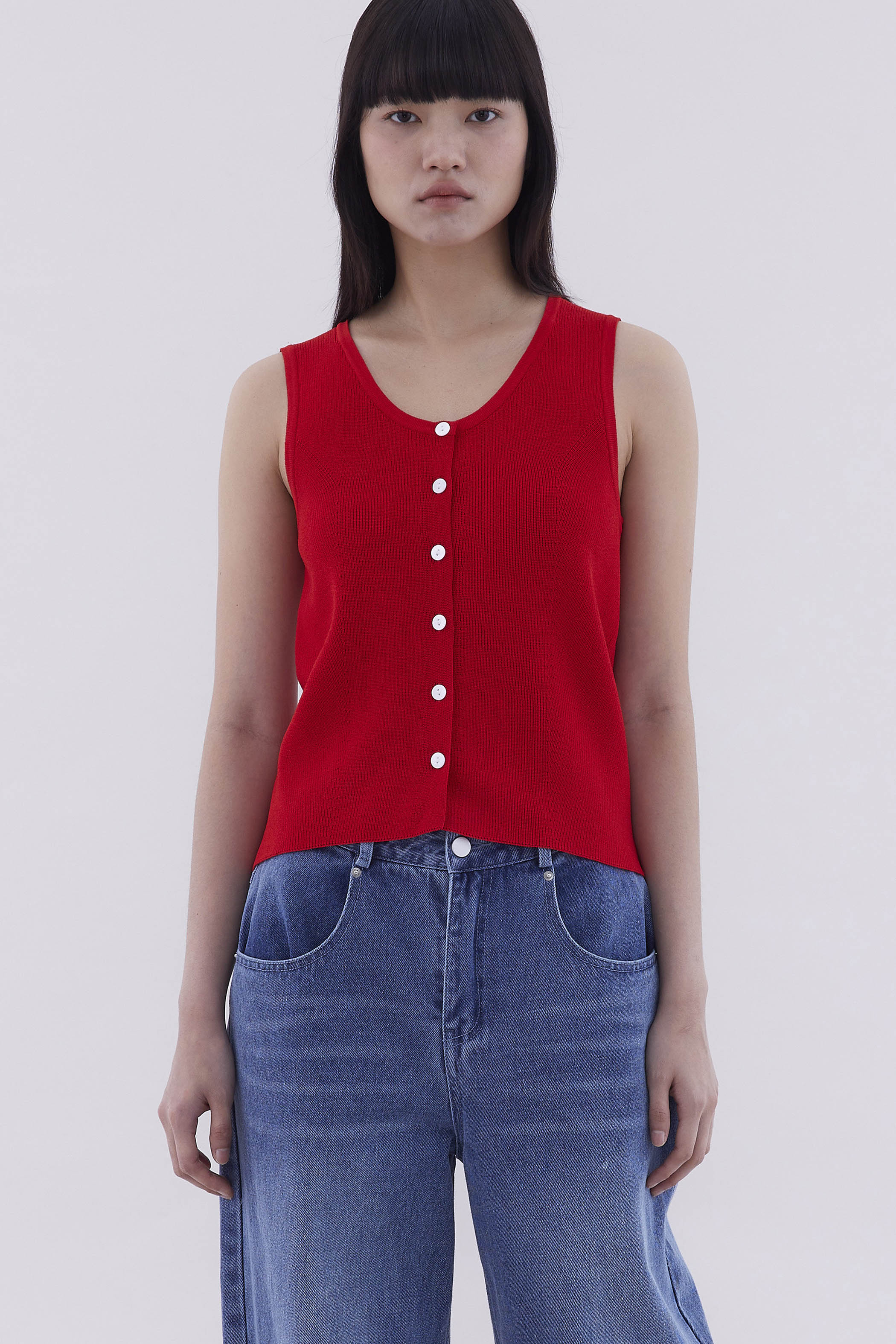 Emberly Front-Button Knit Tank
