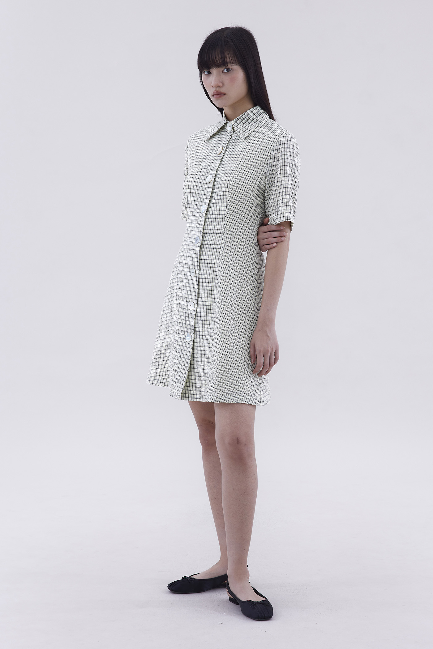 Etta Button-Down Fitted Dress