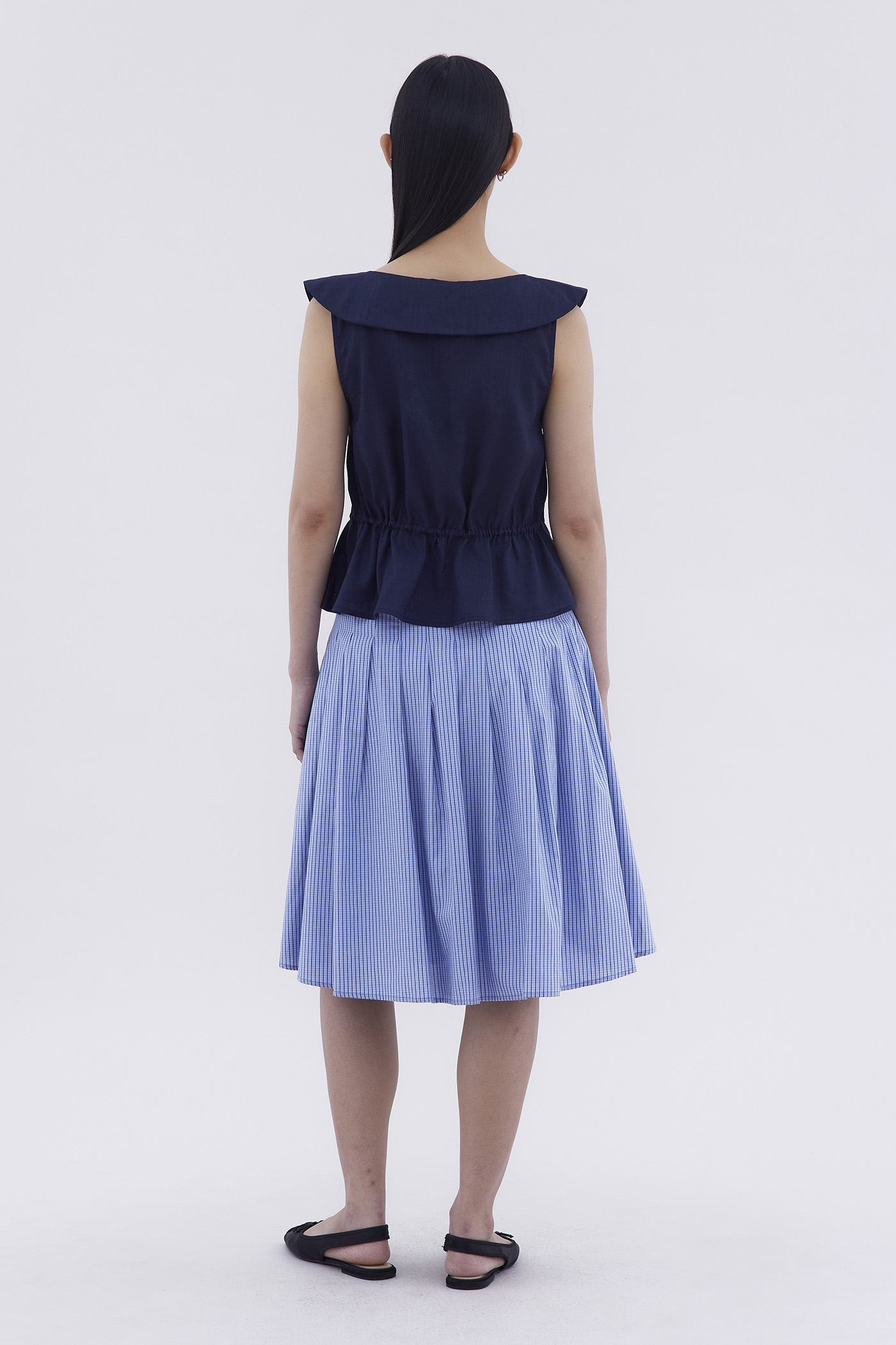 Arely Collared Drawstring Top