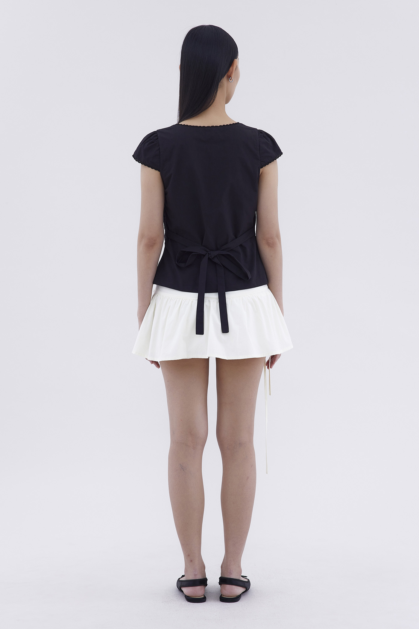 Mariette Lace Trim Fitted Blouse