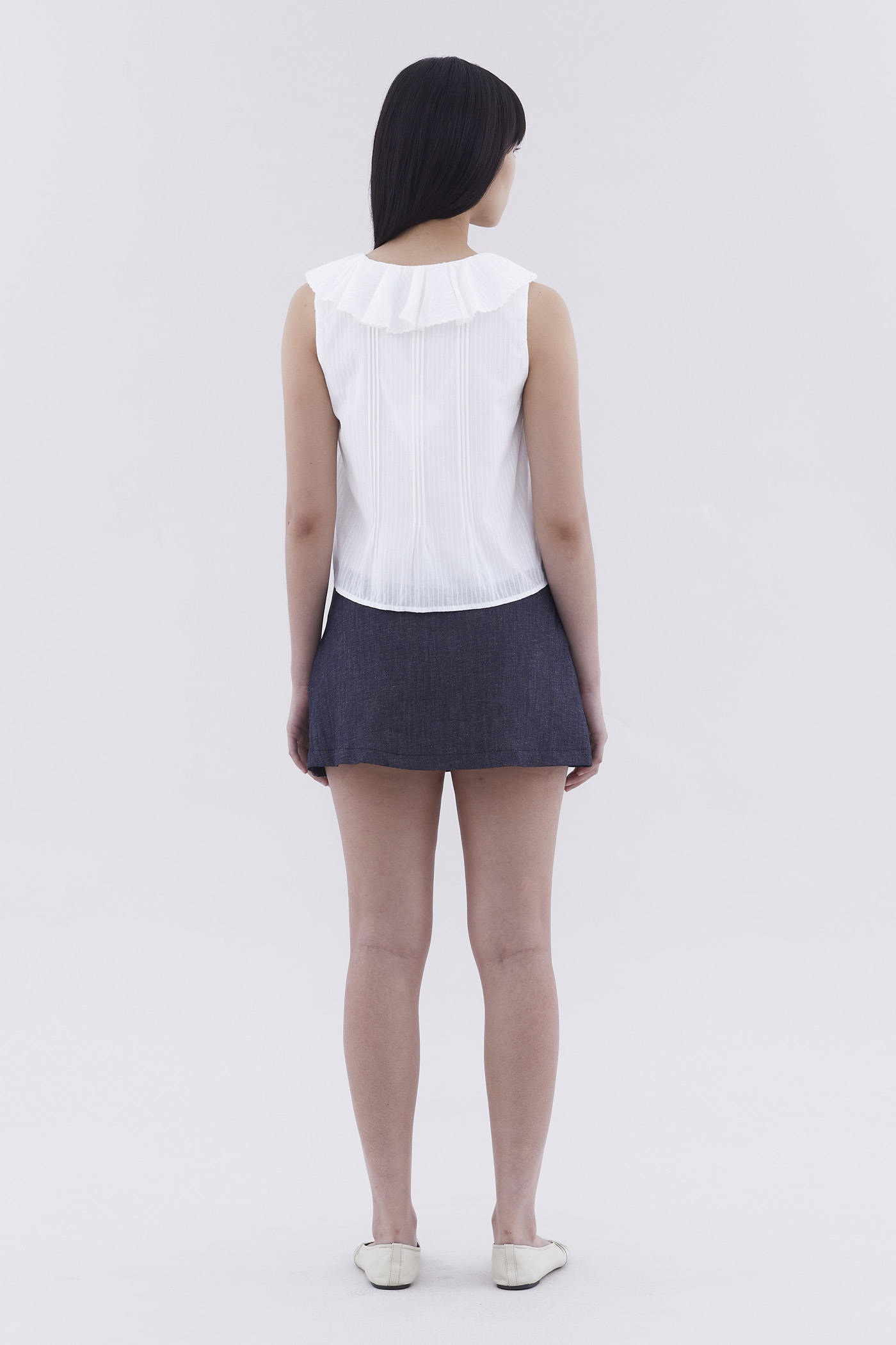 Olivie Ruffle Neck Top