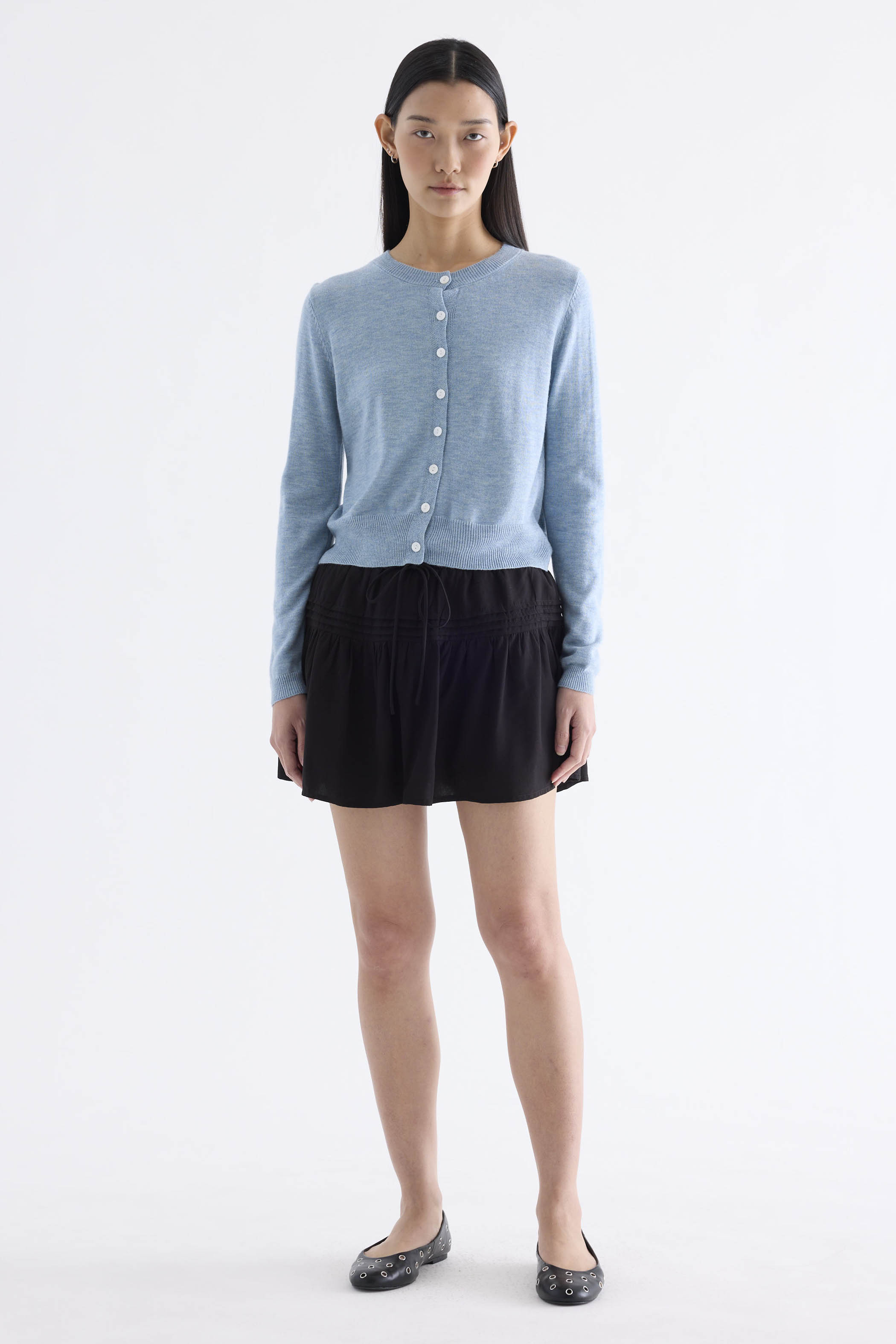 Dione Pin-Tuck Mini Skirt