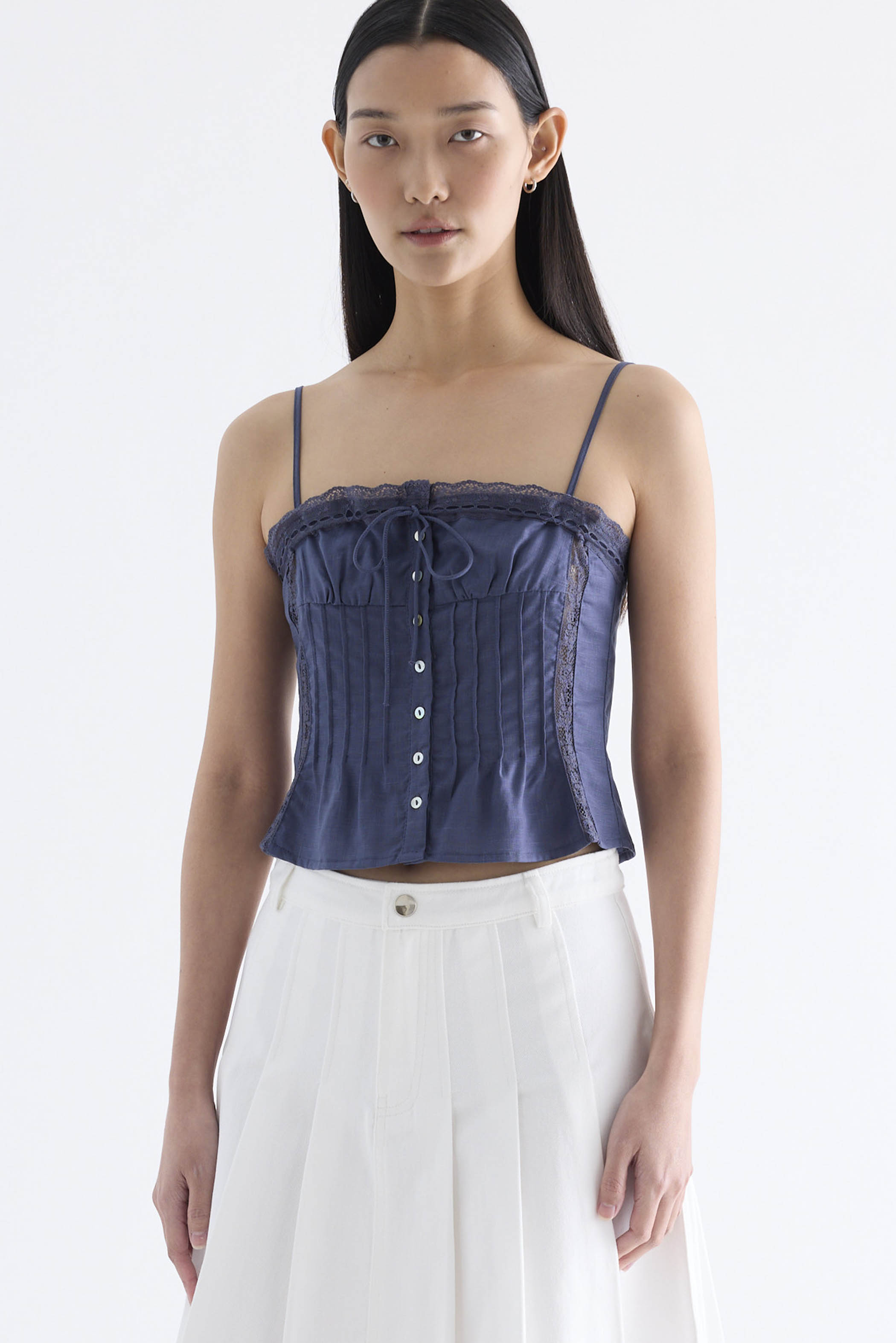 Mathra Lace-Trim Top