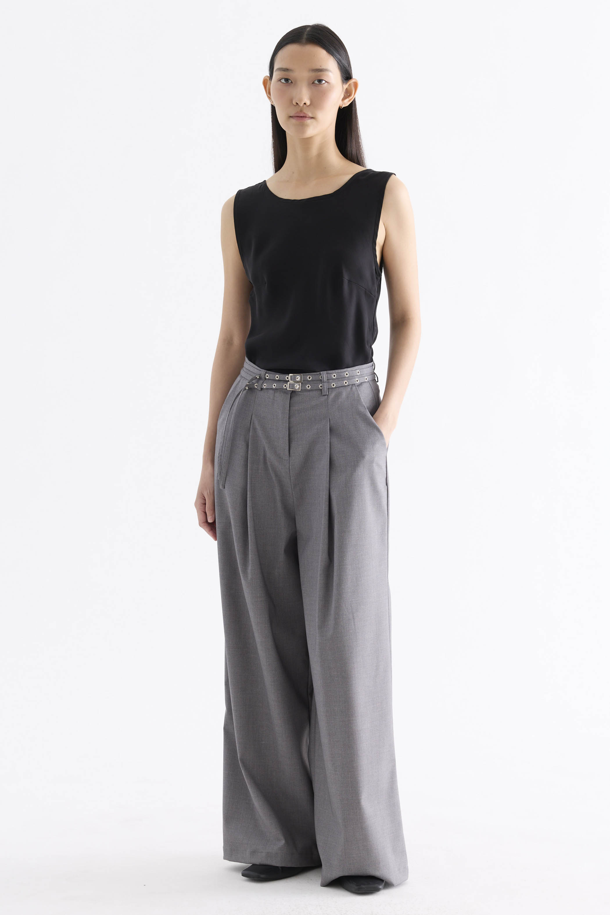 Sharelle High-Rise Pleat Pants